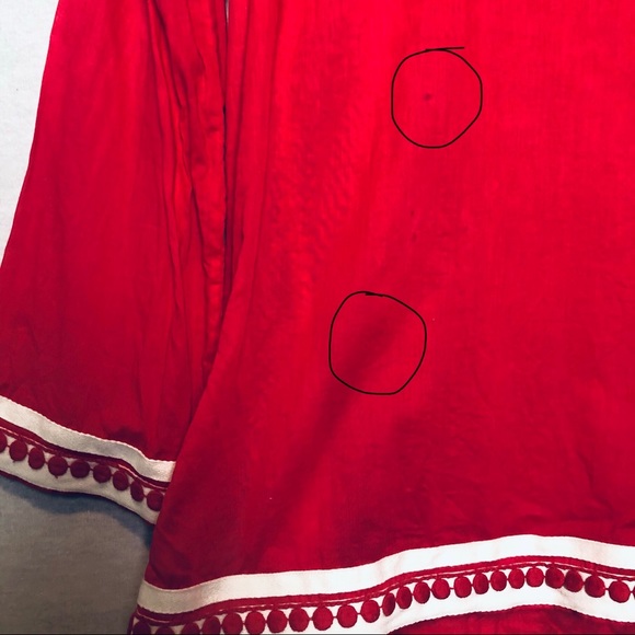 Tory Burch Raspberry Red & Cream Cotton Tunic M - Picture 5 of 12